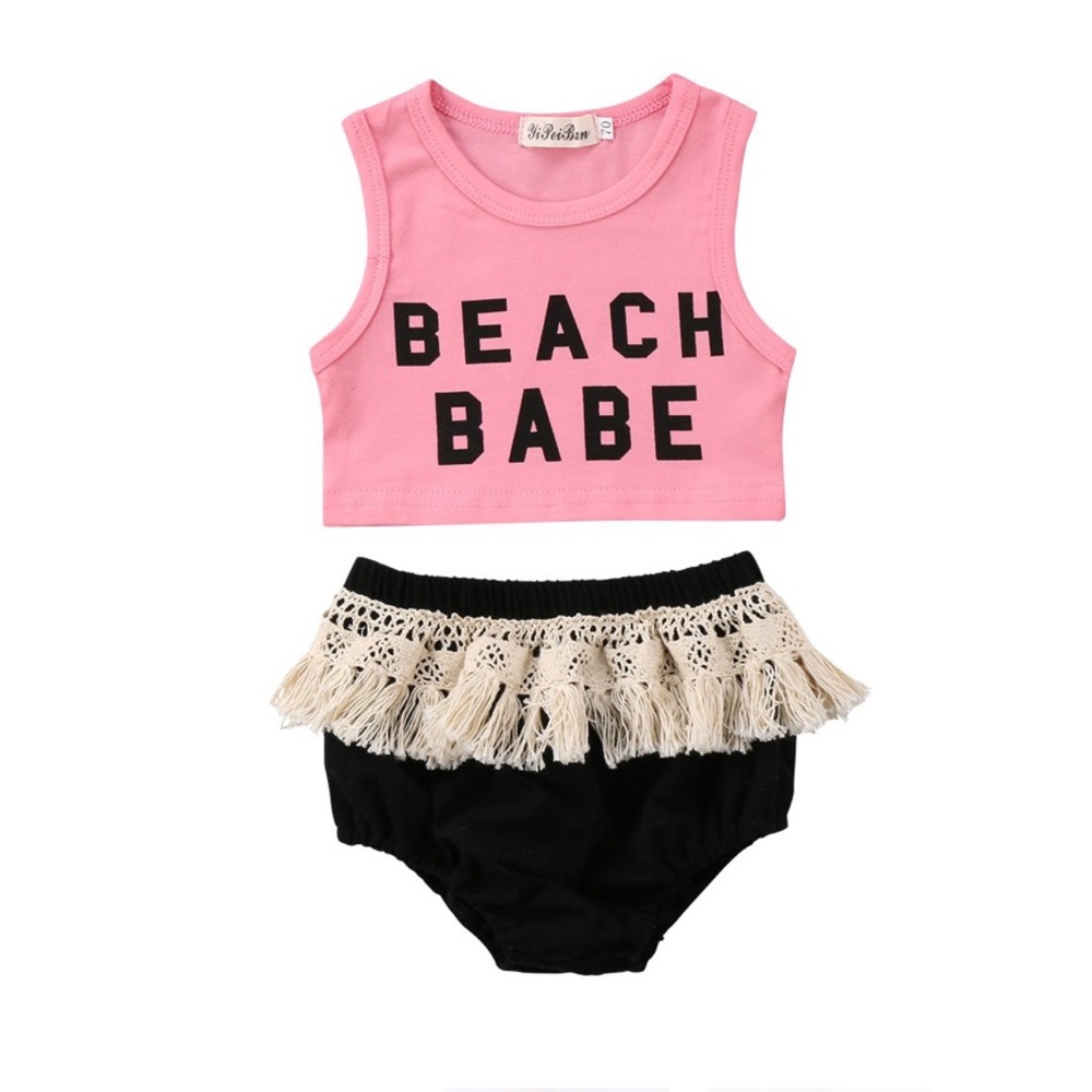 Hazel & Bo “beach babe” tassel outfit